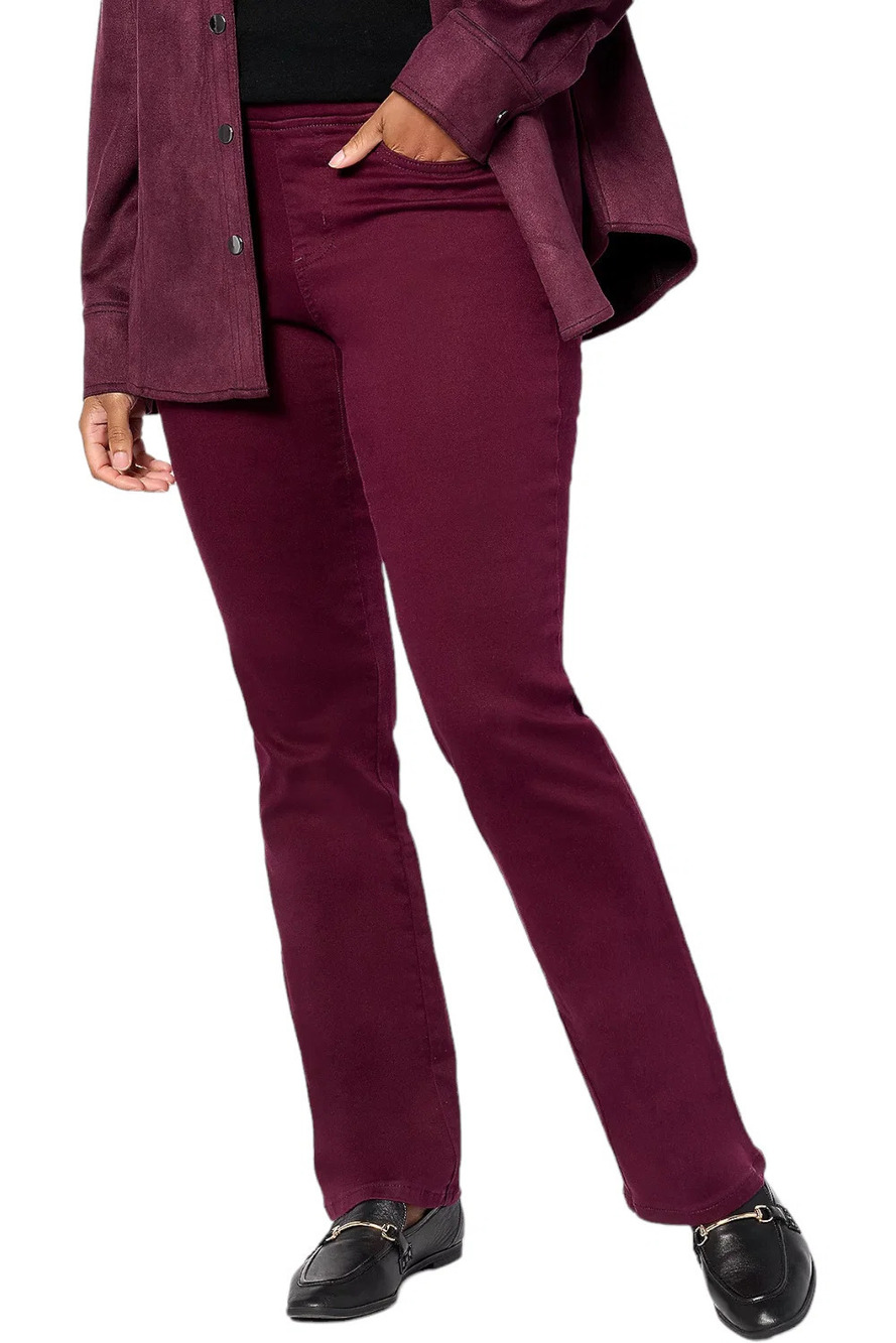 Belle by Kim Gravel Women's TripleLuxe Twill Bootcut Jean Winetasting - Plus